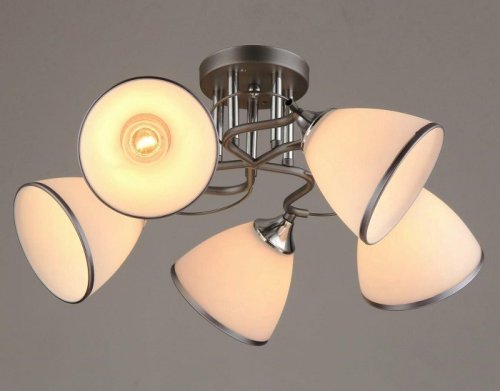 Люстра потолочная пятирожковая Мелодия Света Е27 Черный хром картинка 